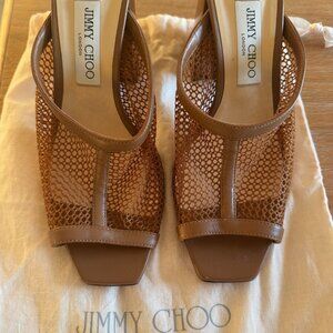 Jimmy Choo Brown Leather Mules